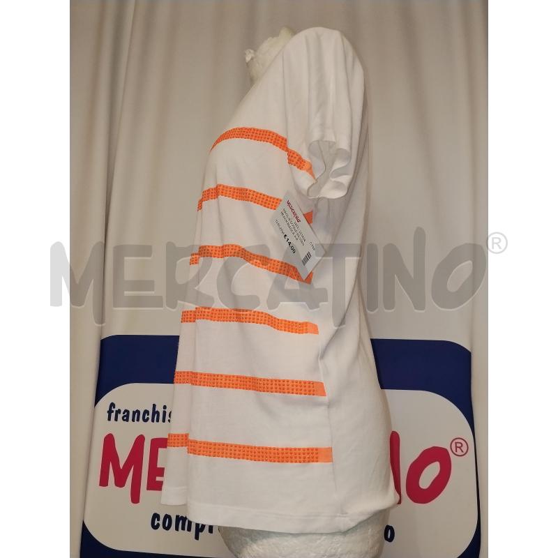 MAGLIA DONNA SILVIAN HEACH BIANCA A RIGHE ARANCIO  | Mercatino dell'Usato Catania stazione centrale 2