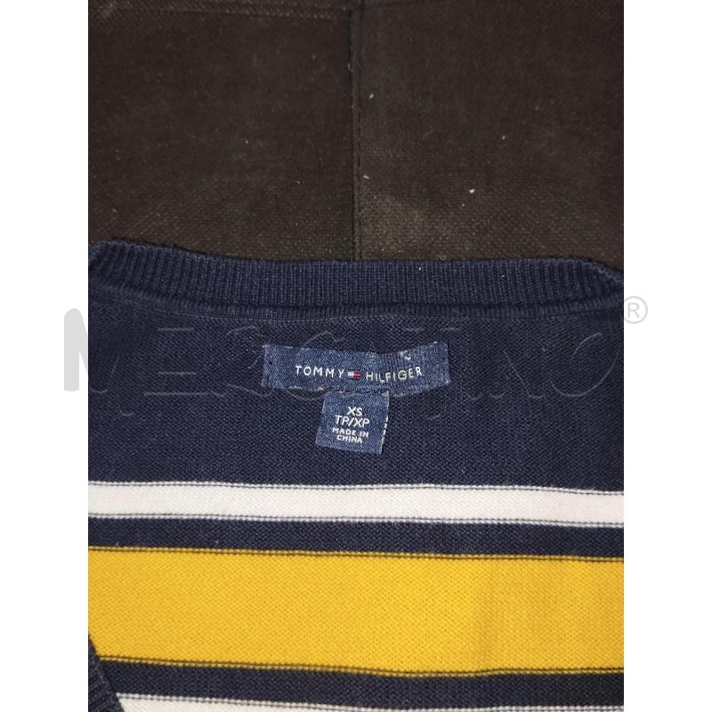 MAGLIONE DONNATOMMY HILFIGER BLU A RIGHE GIALLO  | Mercatino dell'Usato Catania stazione centrale 4