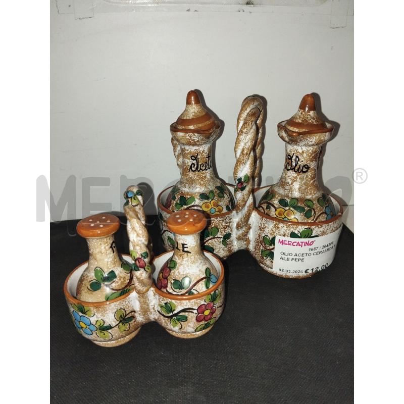 OLIO ACETO CERAMICA SALE PEPE | Mercatino dell'Usato Catania stazione centrale 2