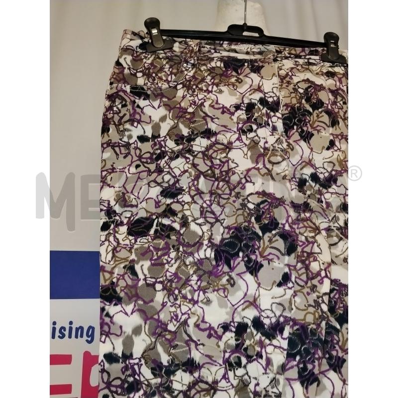 PANTALONE DONNA CARLA FERRONI A FANTASIA BIANCO E VIOLA | Mercatino dell'Usato Catania stazione centrale 3
