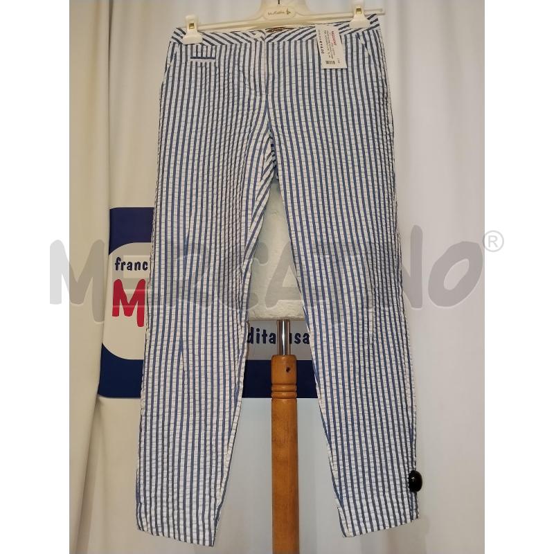 PANTALONE DONNA CONBIPEL AZZURRO A RIGHE  | Mercatino dell'Usato Catania stazione centrale 1