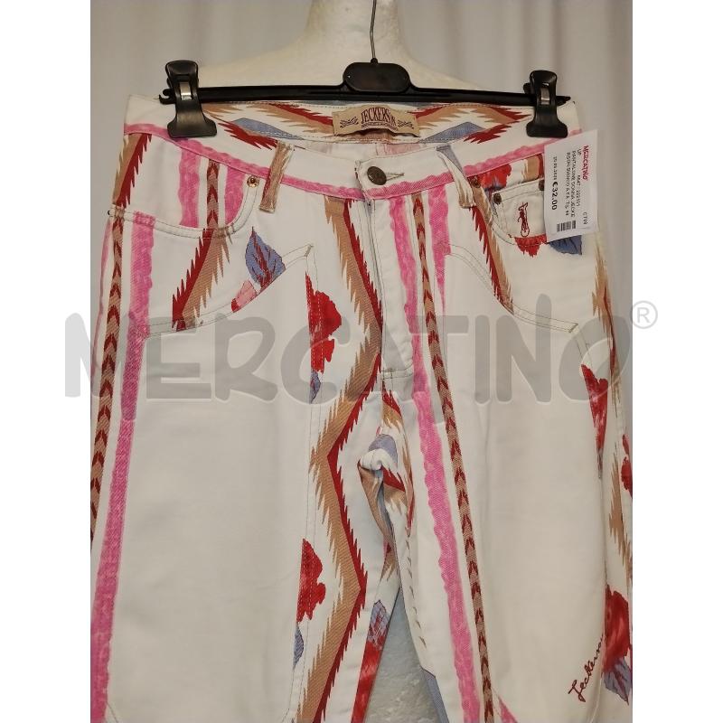 PANTALONE DONNA JECKERSON BIANCO A FANTASIA | Mercatino dell'Usato Catania stazione centrale 2