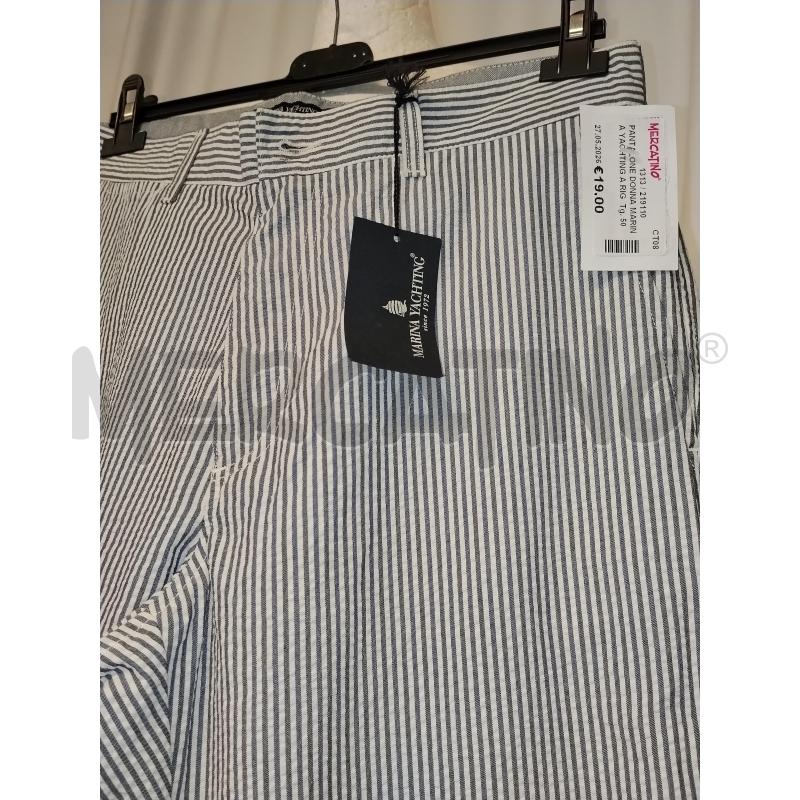 PANTALONE DONNA MARINA YACHTING A RIGHE BIANCO E BLU | Mercatino dell'Usato Catania stazione centrale 2