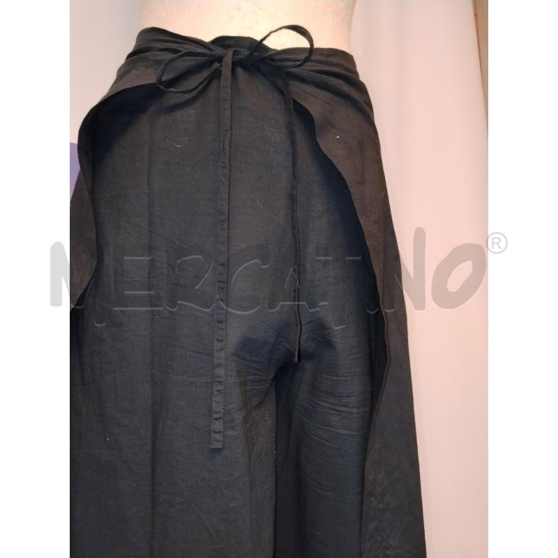 PANTALONE DONNA  PAREO LUISA SPAGNOLI NERO CON FIORI | Mercatino dell'Usato Catania stazione centrale 3