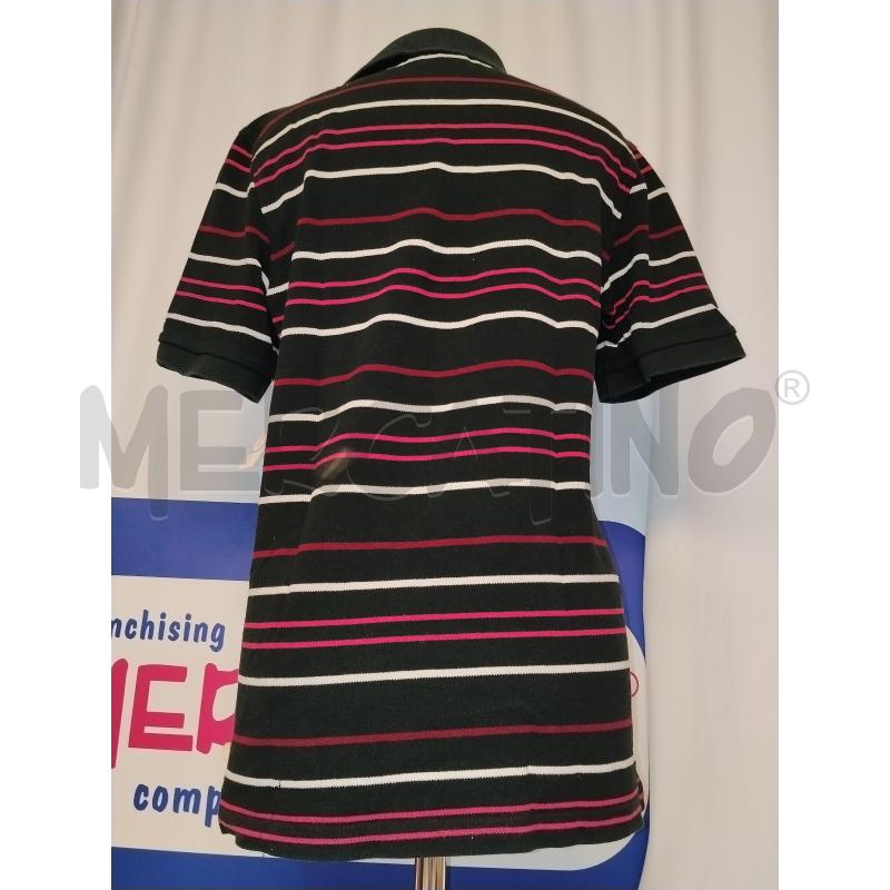 POLO UOMO LACOSTE NERA A RIGHE FUCSIA BIANCA  | Mercatino dell'Usato Catania stazione centrale 3