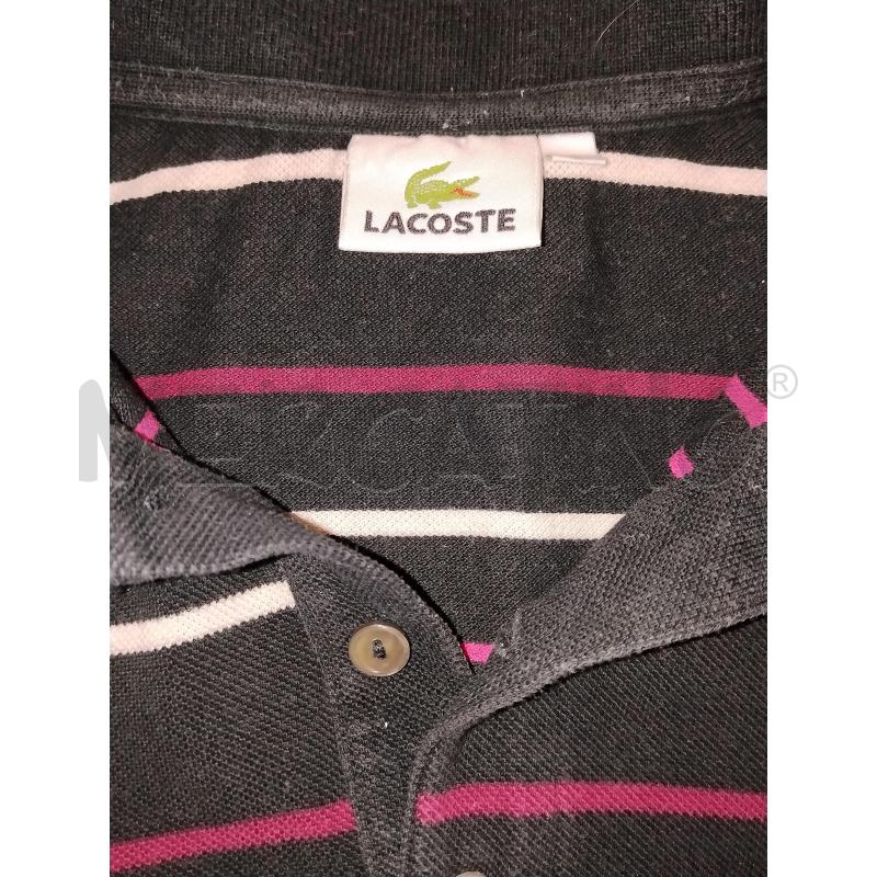 POLO UOMO LACOSTE NERA A RIGHE FUCSIA BIANCA  | Mercatino dell'Usato Catania stazione centrale 4