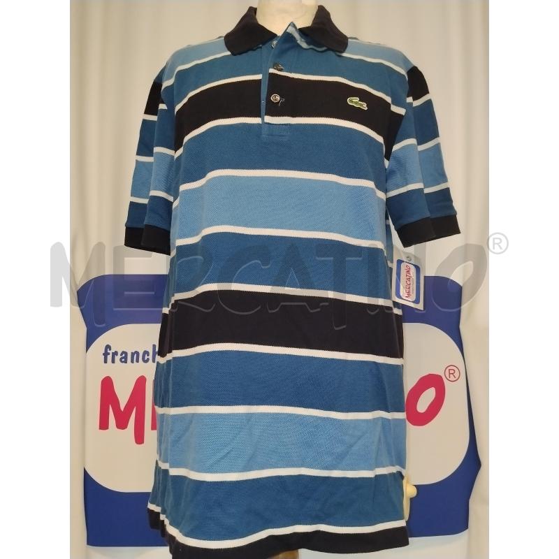 POLO UOMO LACOSTE  BLU A RIGHE  | Mercatino dell'Usato Catania stazione centrale 1