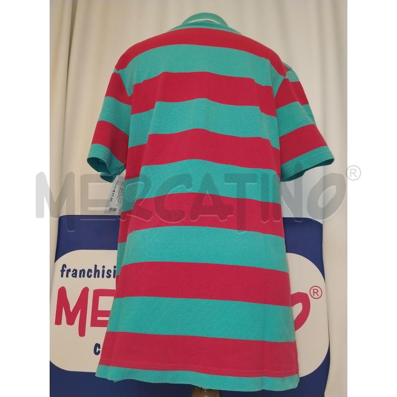 POLO UOMO LACOSTE  TURCHESE  A FUCSIA  A RIGHE  | Mercatino dell'Usato Catania stazione centrale 3