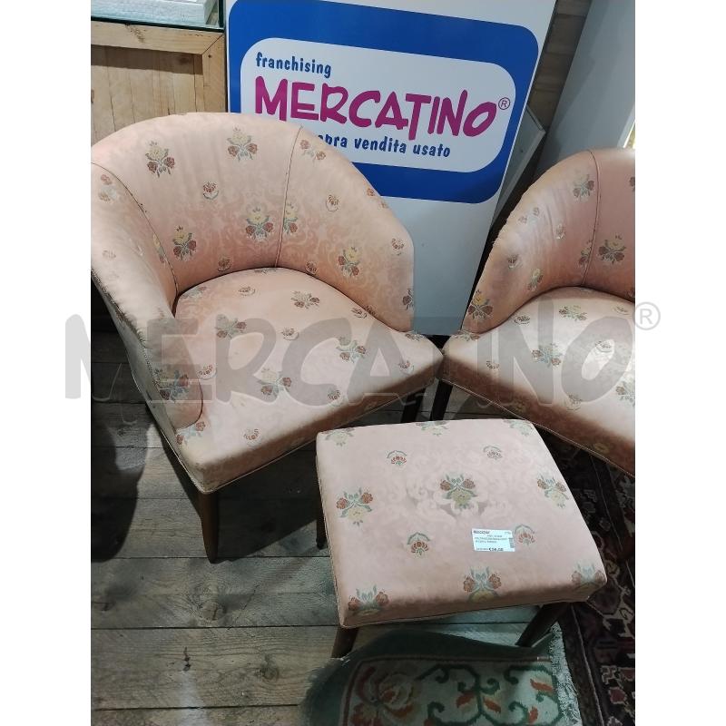 POLTRONCINA ROSA COPPIA CON IL POGGIAPIEDE | Mercatino dell'Usato Catania stazione centrale 2