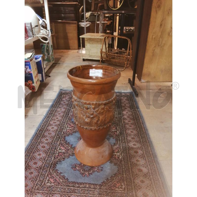 PORTA OMBRELLI CERAMICA MARRONE  | Mercatino dell'Usato Catania stazione centrale 2