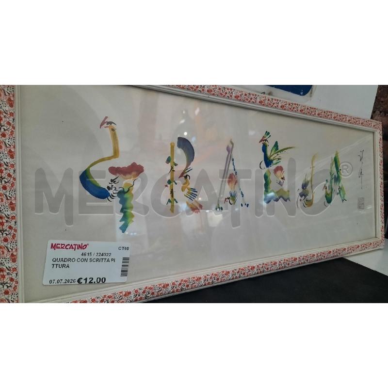 QUADRO CON SCRITTA PITTURA | Mercatino dell'Usato Catania stazione centrale 3