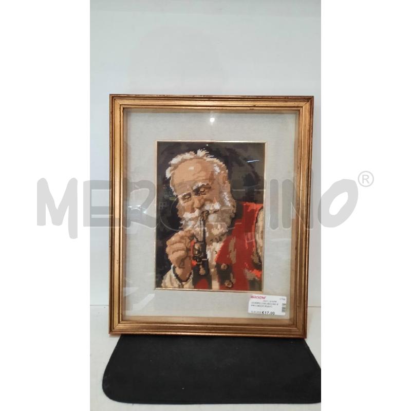 QUADRO CON VECCHIO E PIPA MEZZO PUNTO | Mercatino dell'Usato Catania stazione centrale 1