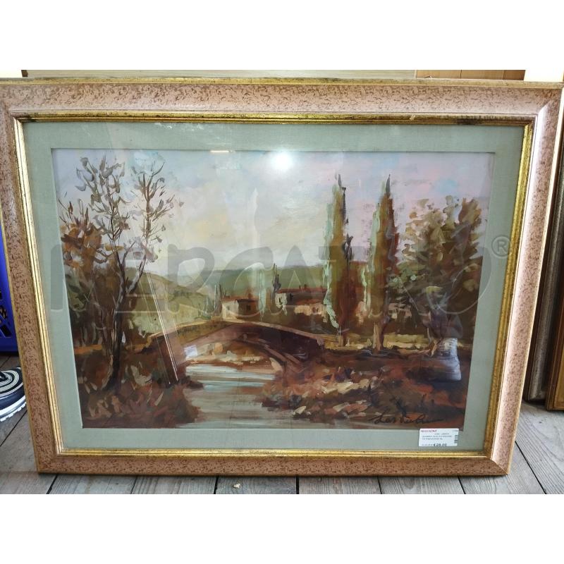 QUADRO OLIO SU MASONITE PAESAGGIO AL TRAMONTO | Mercatino dell'Usato Catania stazione centrale 3