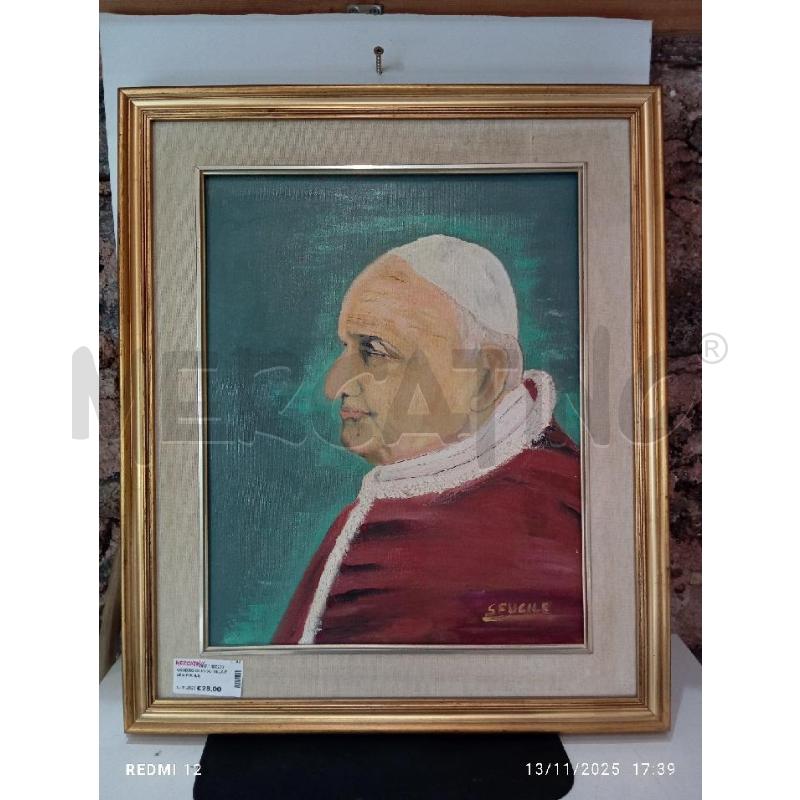 QUADRO OLIO SU TELA PAPA FUCILE | Mercatino dell'Usato Catania stazione centrale 1