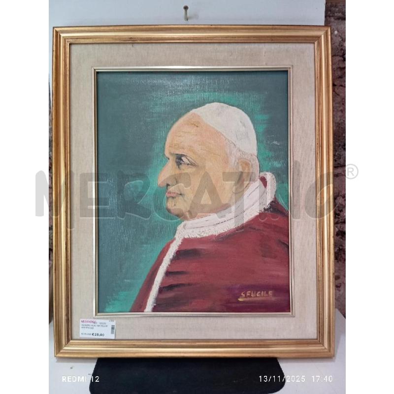 QUADRO OLIO SU TELA PAPA FUCILE | Mercatino dell'Usato Catania stazione centrale 2