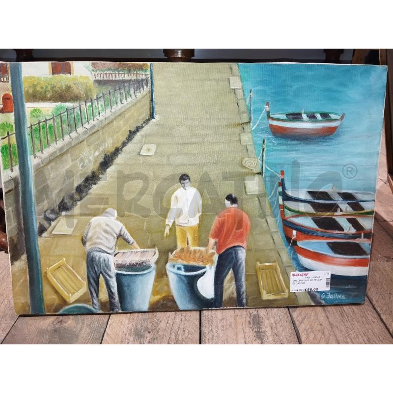 QUADRO OLIO SU TELA PESCATORI | Mercatino dell'Usato Catania stazione centrale 1