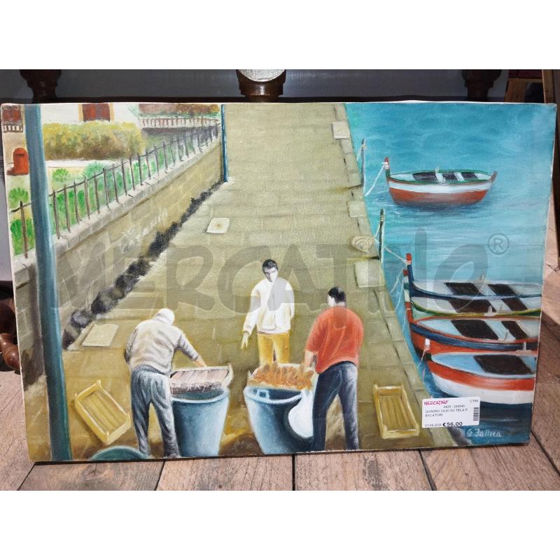 QUADRO OLIO SU TELA PESCATORI | Mercatino dell'Usato Catania stazione centrale 2