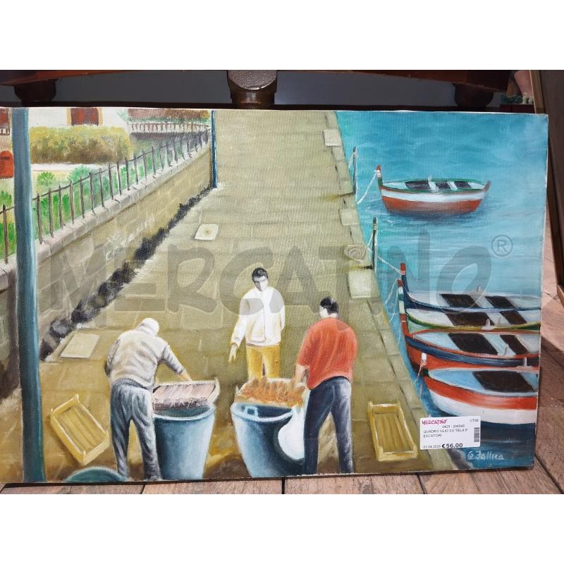 QUADRO OLIO SU TELA PESCATORI | Mercatino dell'Usato Catania stazione centrale 3