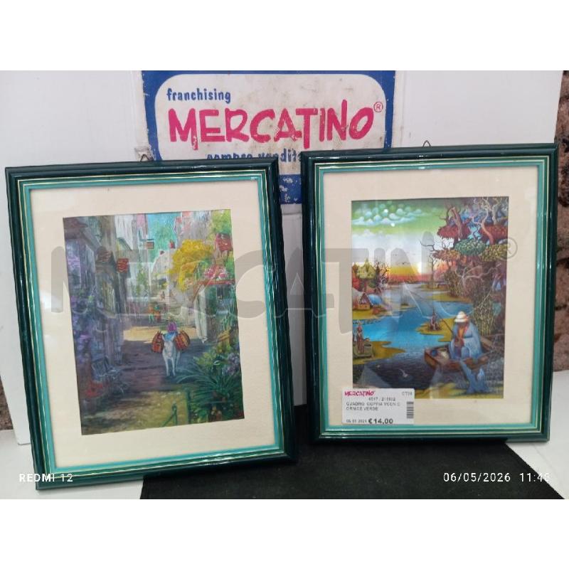 QUADRO  COPPIA VCON CORNICE VERDE | Mercatino dell'Usato Catania stazione centrale 1