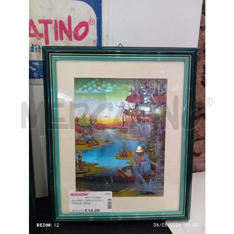 QUADRO  COPPIA VCON CORNICE VERDE | Mercatino dell'Usato Catania stazione centrale 3