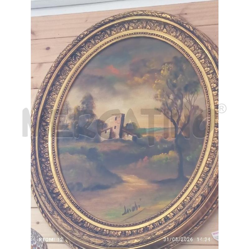 QUADRO  PITTURA OVALE PAESAGGIO LUDI | Mercatino dell'Usato Catania stazione centrale 3