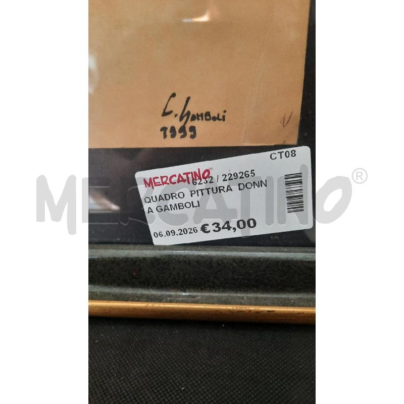 QUADRO  PITTURA  DONNA GAMBOLI | Mercatino dell'Usato Catania stazione centrale 3