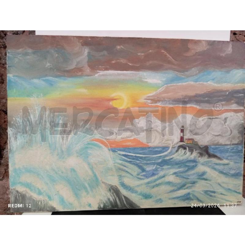 QUADRO  SU TELA PAESAGGIO MARE | Mercatino dell'Usato Catania stazione centrale 2