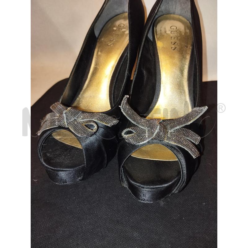 SCARPE DONNA GUESS NERA CON FIOCCO SILVER | Mercatino dell'Usato Catania stazione centrale 4