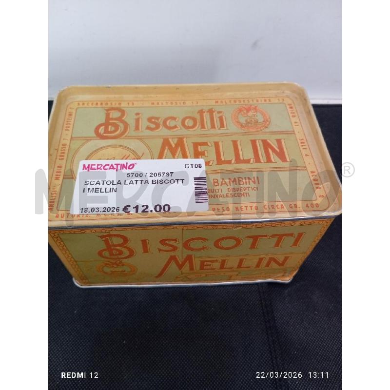 SCATOLA LATTA BISCOTTI MELLIN | Mercatino dell'Usato Catania stazione centrale 2