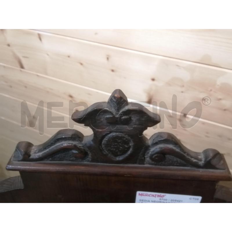 SEDIA NEORINASCIMENTALE IN LEGNO FINE 800 | Mercatino dell'Usato Catania stazione centrale 5