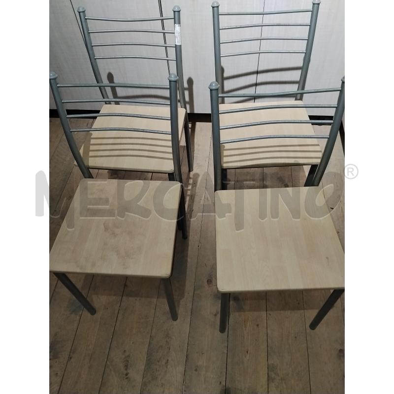 SEDIE PZ. 4 SILVER E SEDUTA LEGNO CHIARO | Mercatino dell'Usato Catania stazione centrale 1