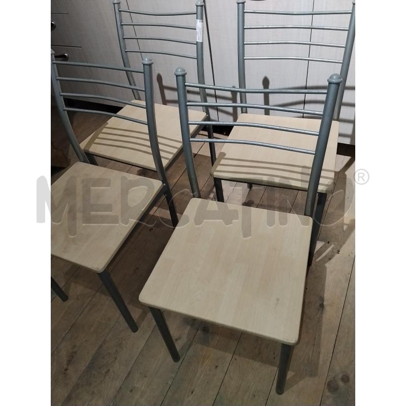 SEDIE PZ. 4 SILVER E SEDUTA LEGNO CHIARO | Mercatino dell'Usato Catania stazione centrale 3