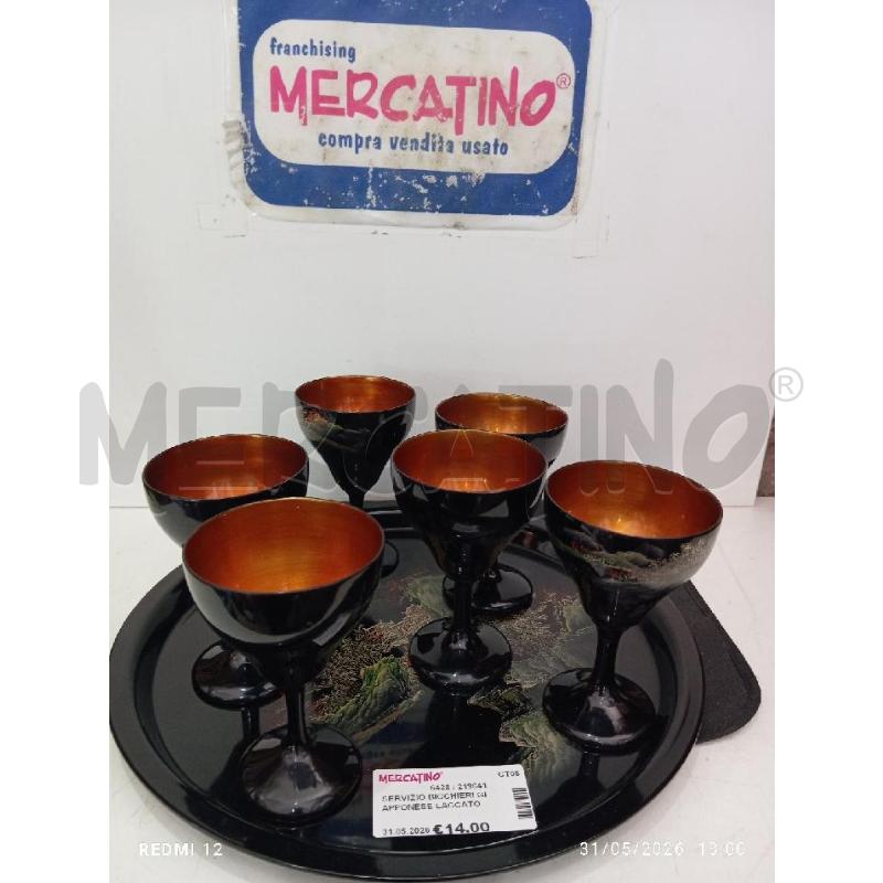 SERVIZIO BICCHIERI GIAPPONESE LACCATO CON VASSOIO | Mercatino dell'Usato Catania stazione centrale 1