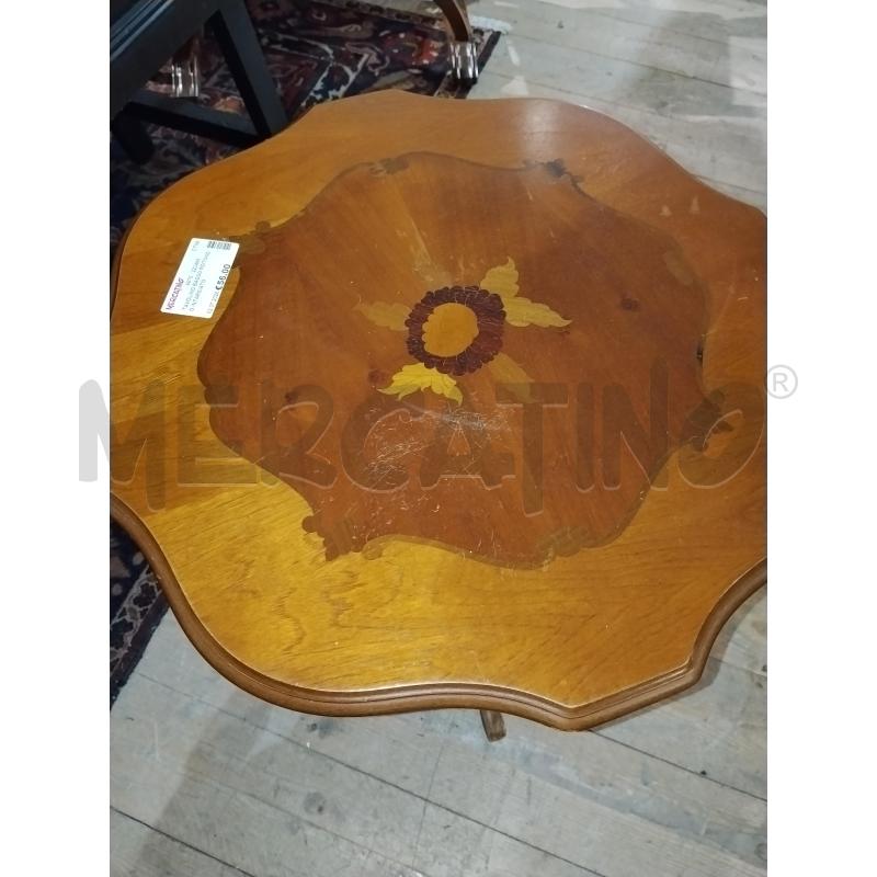 TAVOLINO BASSO ROTONDO INTARSIATO  | Mercatino dell'Usato Catania stazione centrale 4
