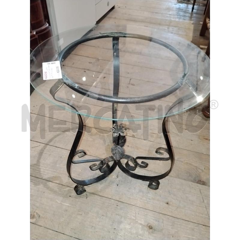 TAVOLINO ROTONDO FERRO BATTUTO CON BASE VETRO  | Mercatino dell'Usato Catania stazione centrale 1