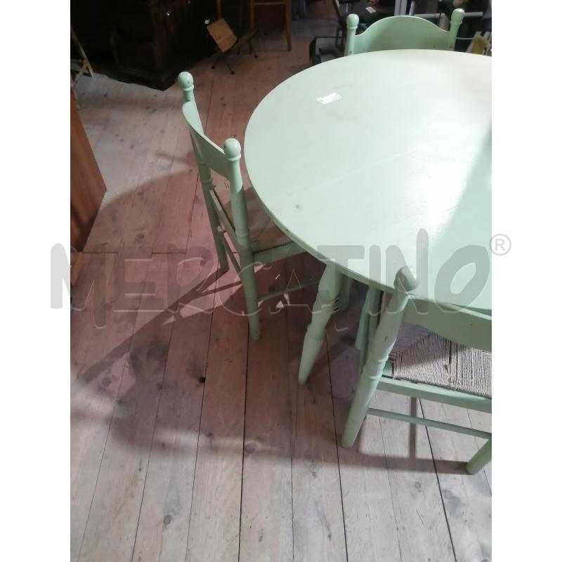 TAVOLO VERDE CON 3 SEDIE  | Mercatino dell'Usato Catania stazione centrale 2
