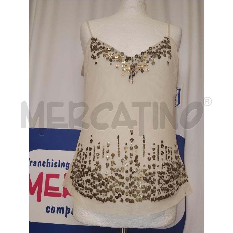 TOP MARELLA BEIGE CON PAILETTES | Mercatino dell'Usato Catania stazione centrale 1