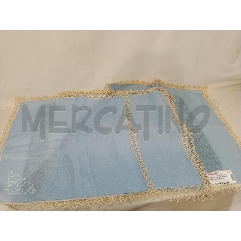 TOVAGLIOLI PZ. RICAMATI BATISTA AZZURRO | Mercatino dell'Usato Catania stazione centrale 1