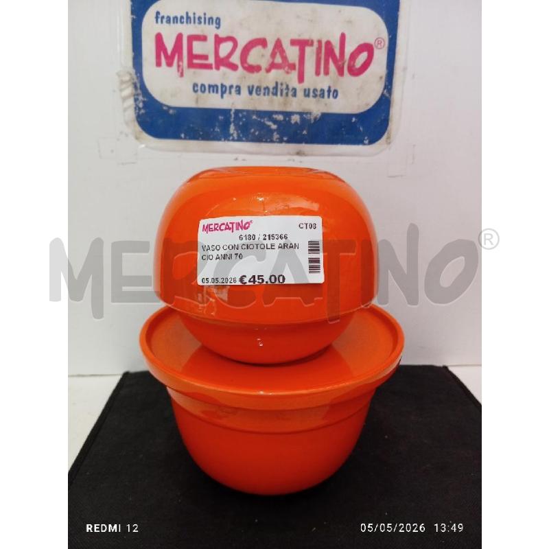 VASO CON CIOTOLE ARANCIO ANNI 70 | Mercatino dell'Usato Catania stazione centrale 1