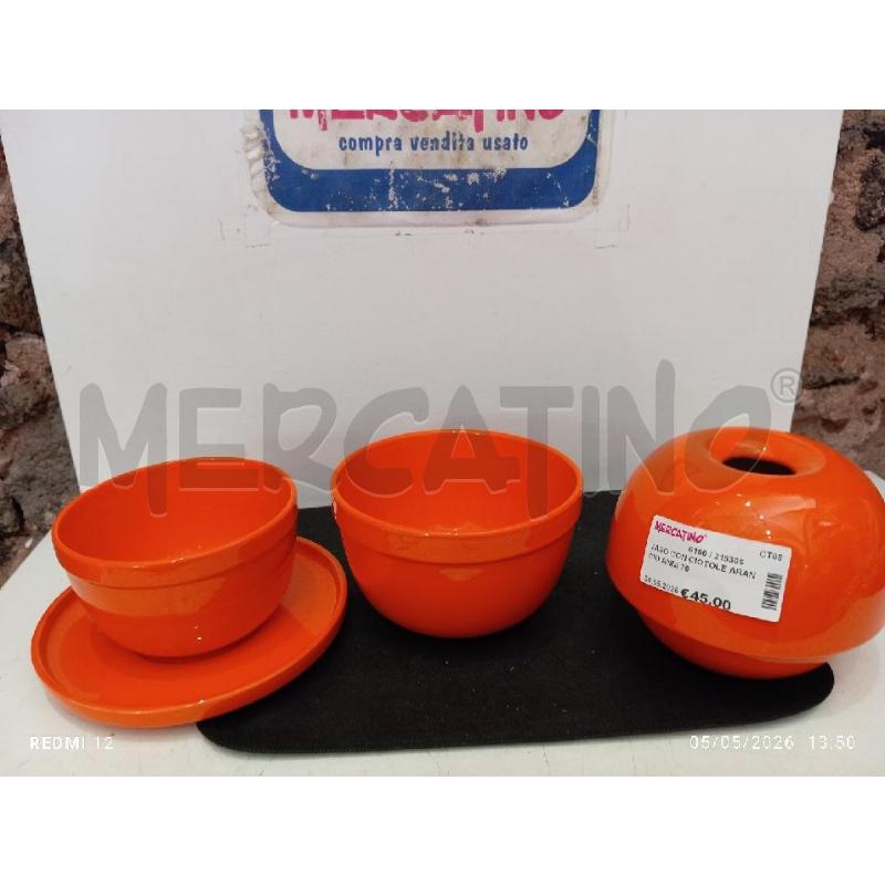 VASO CON CIOTOLE ARANCIO ANNI 70 | Mercatino dell'Usato Catania stazione centrale 3