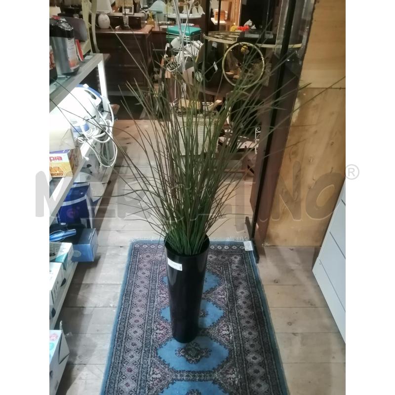 VASO NERO CON PIANTA | Mercatino dell'Usato Catania stazione centrale 3