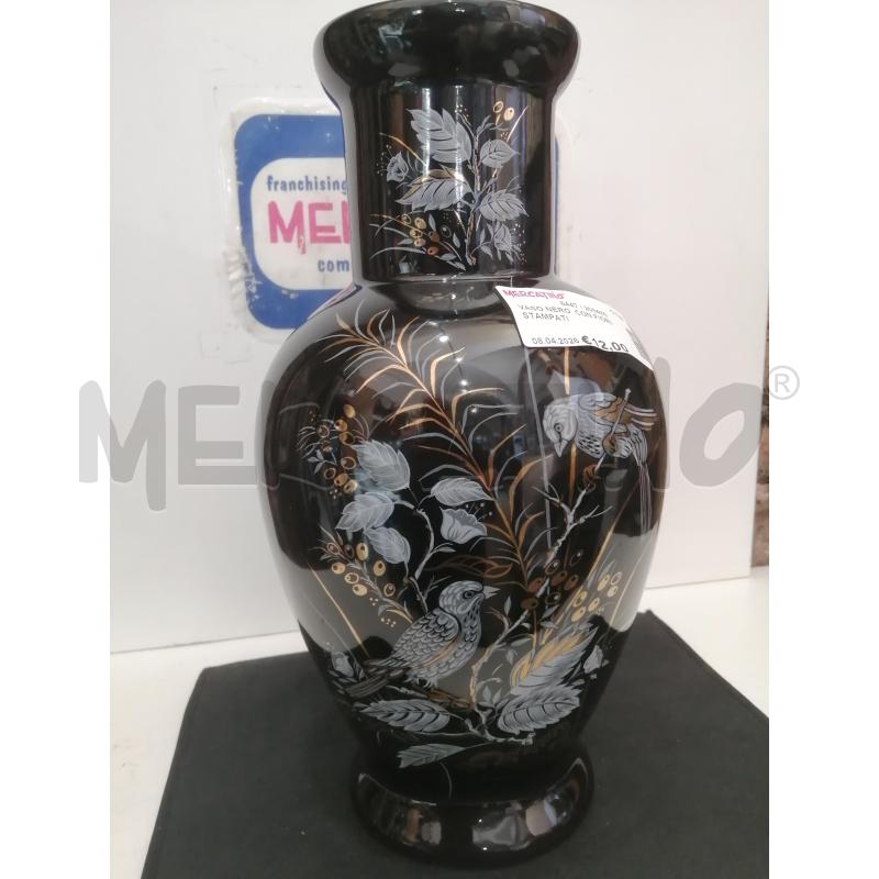 VASO NERO  CON FIORI STAMPATI  | Mercatino dell'Usato Catania stazione centrale 1