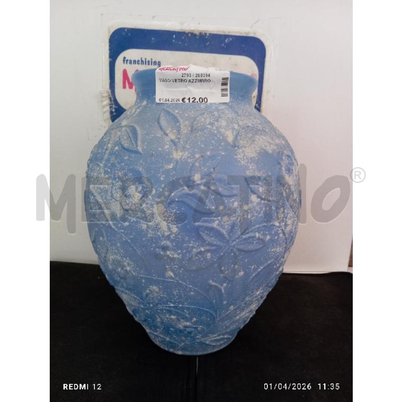 VASO VETRO AZZURRO | Mercatino dell'Usato Catania stazione centrale 1