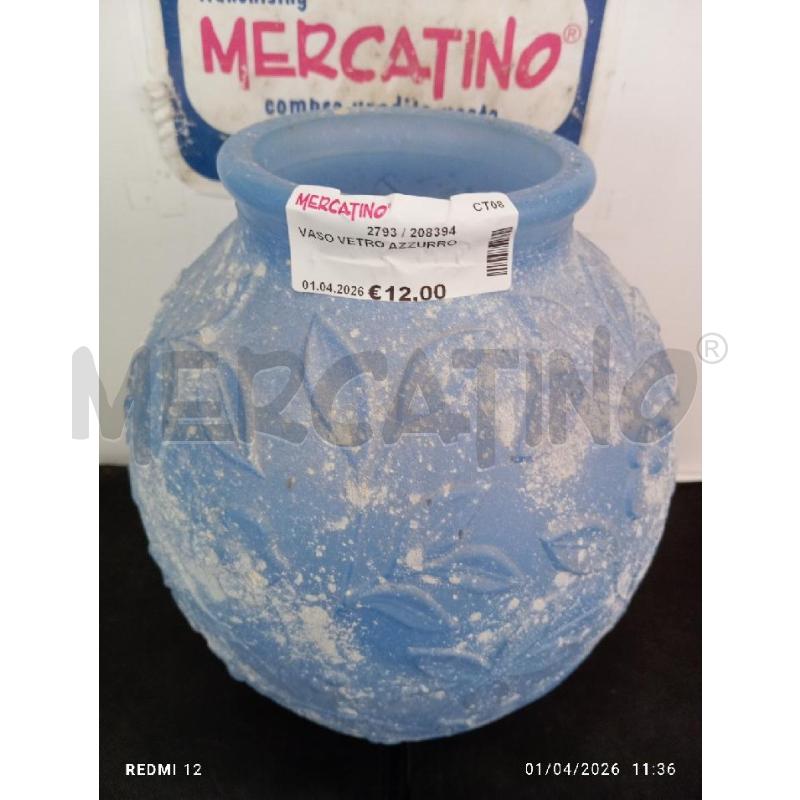 VASO VETRO AZZURRO | Mercatino dell'Usato Catania stazione centrale 2
