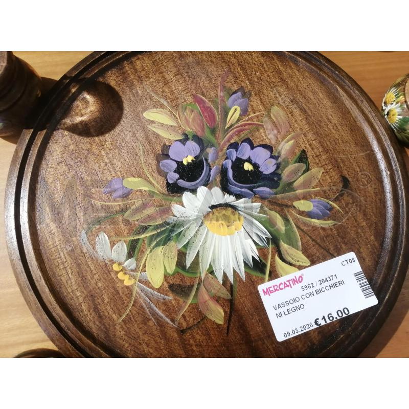 VASSOIO CON BICCHIERINI LEGNO | Mercatino dell'Usato Catania stazione centrale 2
