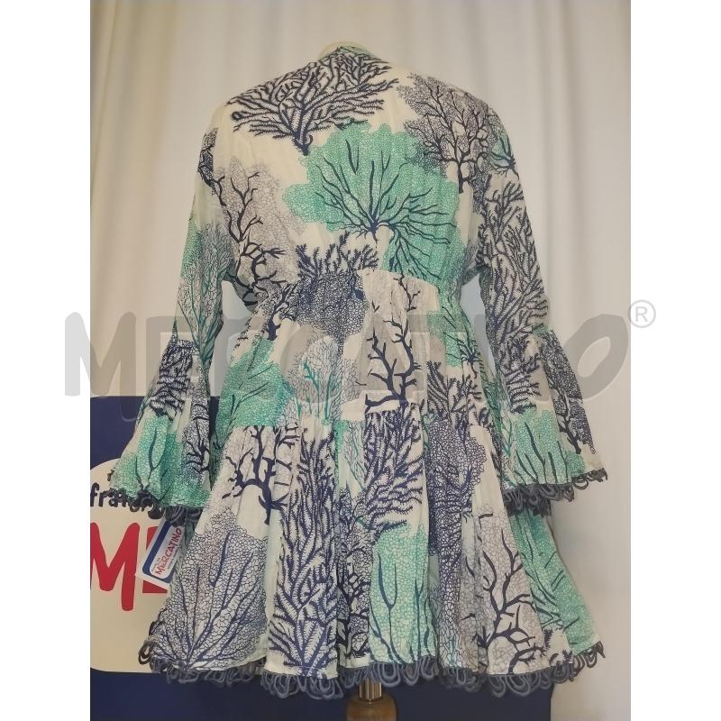 VESTITO DONNA ANTICA SARTORIA AZZURRO A FANTASIA | Mercatino dell'Usato Catania stazione centrale 3