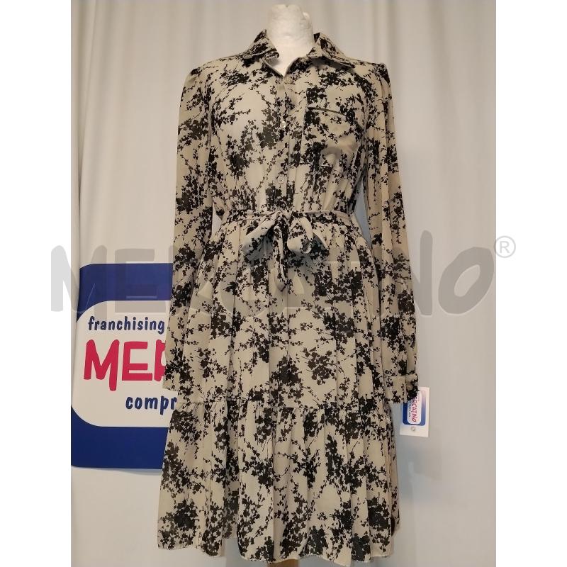VESTITO DONNA BEIGE A FANTASIA NERO | Mercatino dell'Usato Catania stazione centrale 1