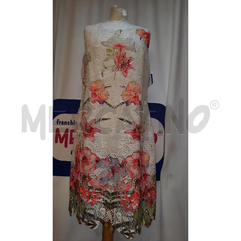 VESTITO DONNA BIANCO A FANTASIA CON ROSE FUCSIA | Mercatino dell'Usato Catania stazione centrale 1