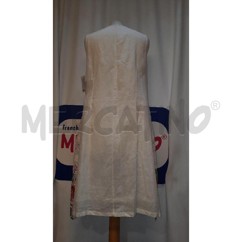 VESTITO DONNA BIANCO A FANTASIA CON ROSE FUCSIA | Mercatino dell'Usato Catania stazione centrale 3