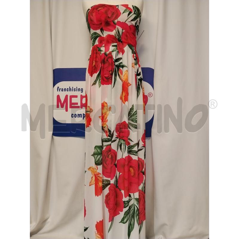 VESTITO DONNA BIANCO A FIORI ROSSO E VERDE | Mercatino dell'Usato Catania stazione centrale 1